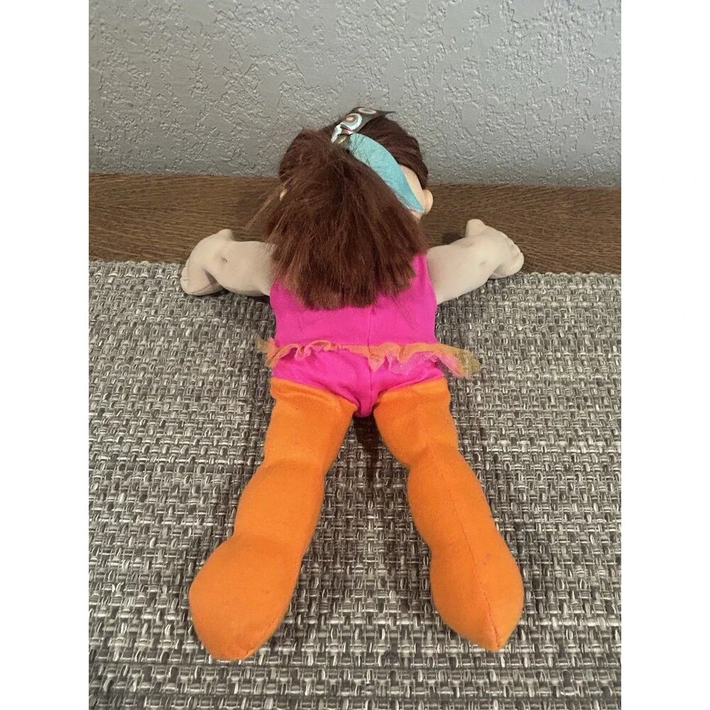 2012 JAKKS Cabbage Patch Doll Girl Gymnastic Brown Red Hair Leotard Blue Eye 16”